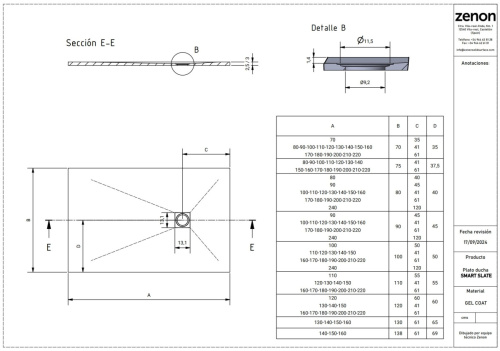 Душевой поддон из искусственного камня Zenon Slate 4000.000.000.000.20106 90х90 белый - фото 2